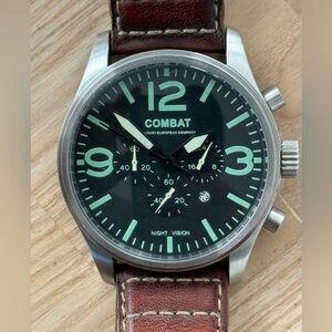 M.E.C. Military European Company Rare Combat Night Vision Chronograph Watch